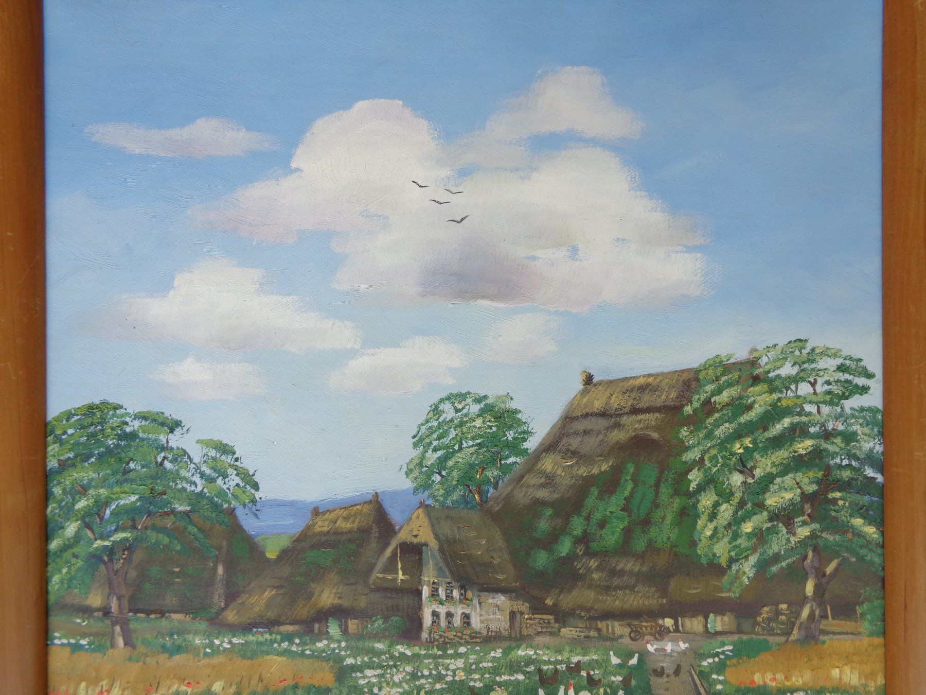 Gemälde: WALTER SCHAUENBERG 1884-1943 STROHDACHHAUS GEMÄLDE – Gebraucht aus Henggart von Pascha22 2