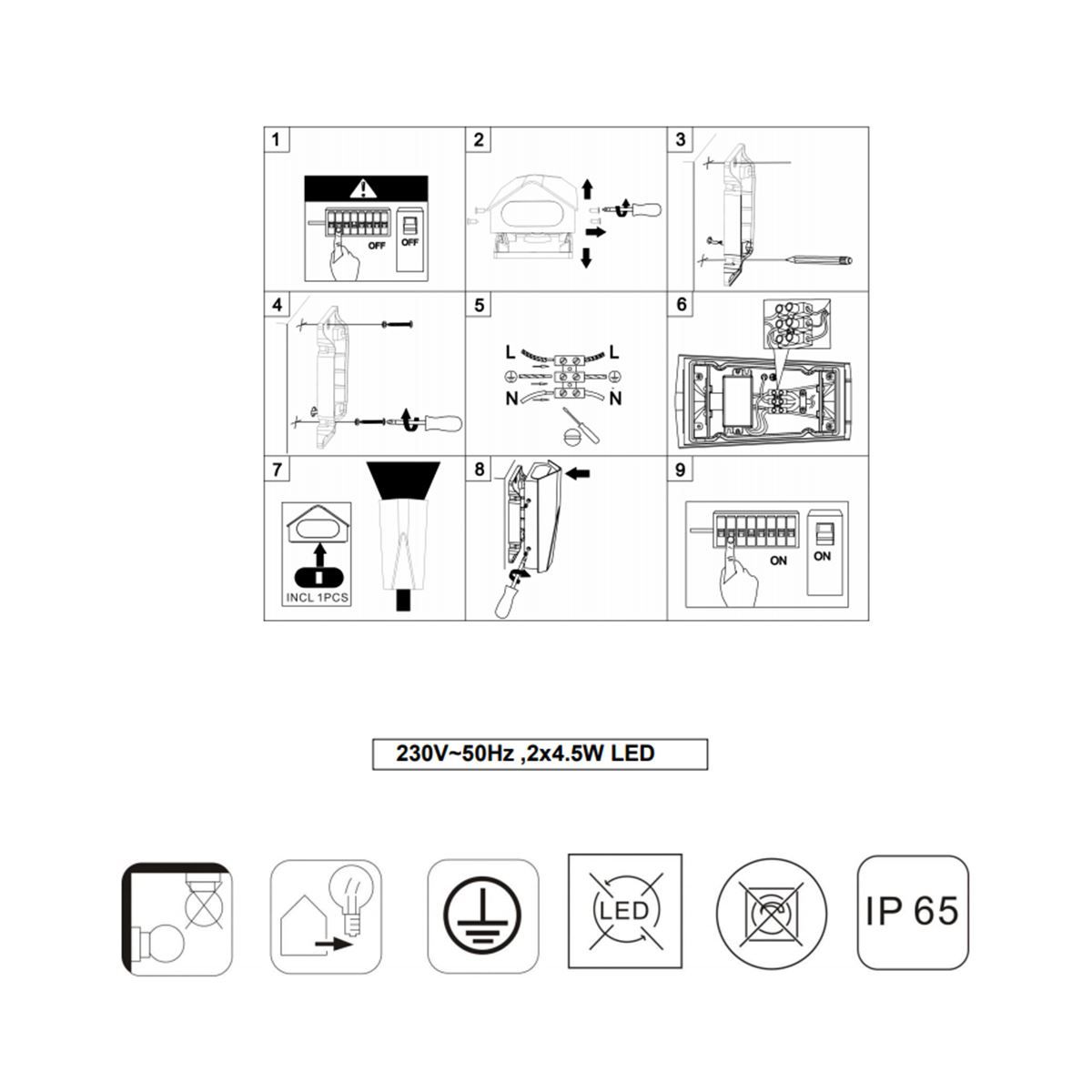 Lampade: LED Aussen Wandleuchte, IP65, OSRAM – Nuovo (secondo la descrizione) da Kreuzlingen venduto da Smart-Light 6