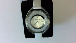 Swarovski Damen Uhr, weisses Lederarmband, Top Zustand!