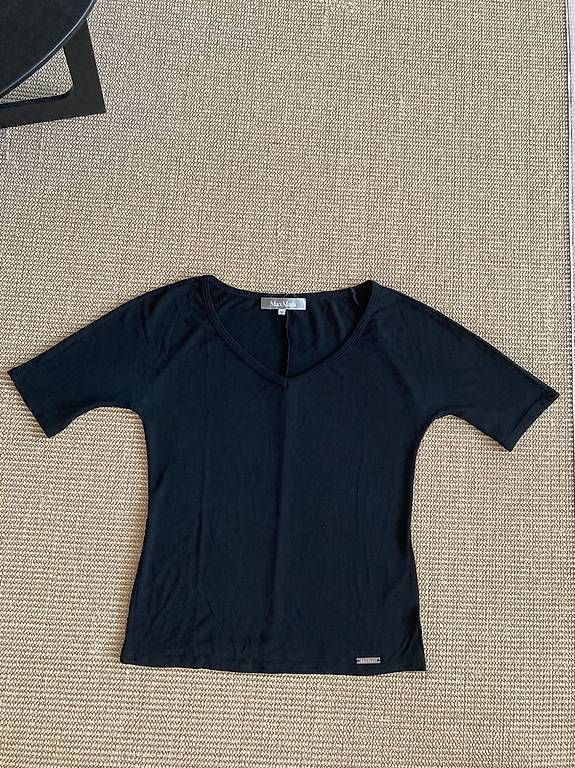 Max Mara Top: Max Mara Kurzarmshirt, Gr. M, schwarz – Usato da Zug venduto da samba5