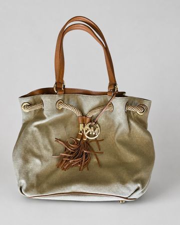 Michael Kors Marina Large Canvas Drawstring Tote Bag – Metal