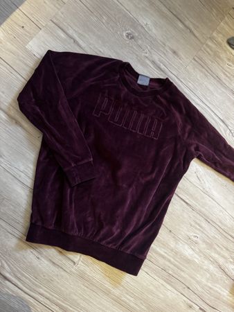 Puma Samt Pullover XS, bordeaux - Kuschelig für den Winter