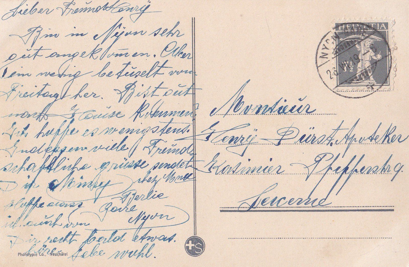 Cartes postales: Nyon mit Dampfschiff Italie – D'occasion à Olten par clotaldi 1