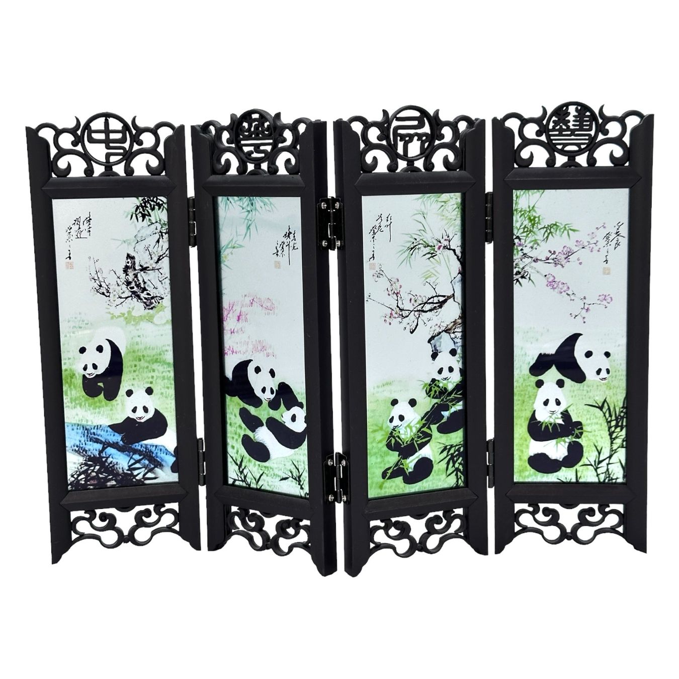 Paravents: Mini paravent chinois en bakélite verre peint calligraphie – Gebraucht aus Morges von vintiques 1