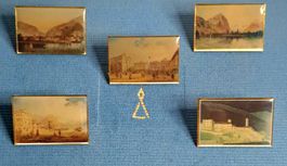 5 Tessiner Miniaturen in Emailletechnik