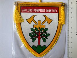 Vintage Fanion/Wimpel    SAPEURS-POMPIERS  MONTHEY