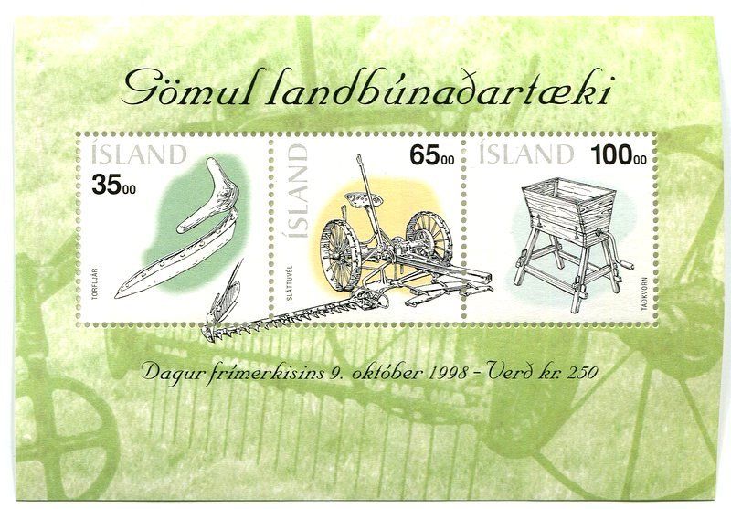 Tutti i francobolli: Block "Landwirtschaftliche Geräte". Island – Nuovo e nell'imballaggio originale da Basel venduto da Butsch5