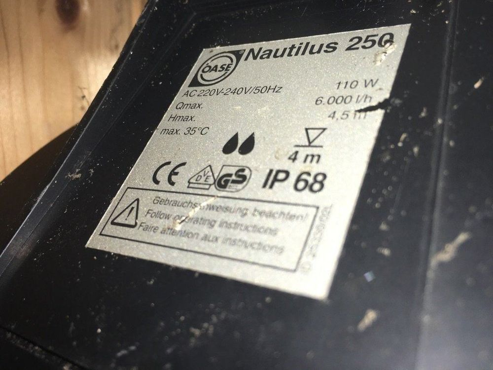 Teichpumpe Oase Nautilus 250 Kaufen auf Ricardo