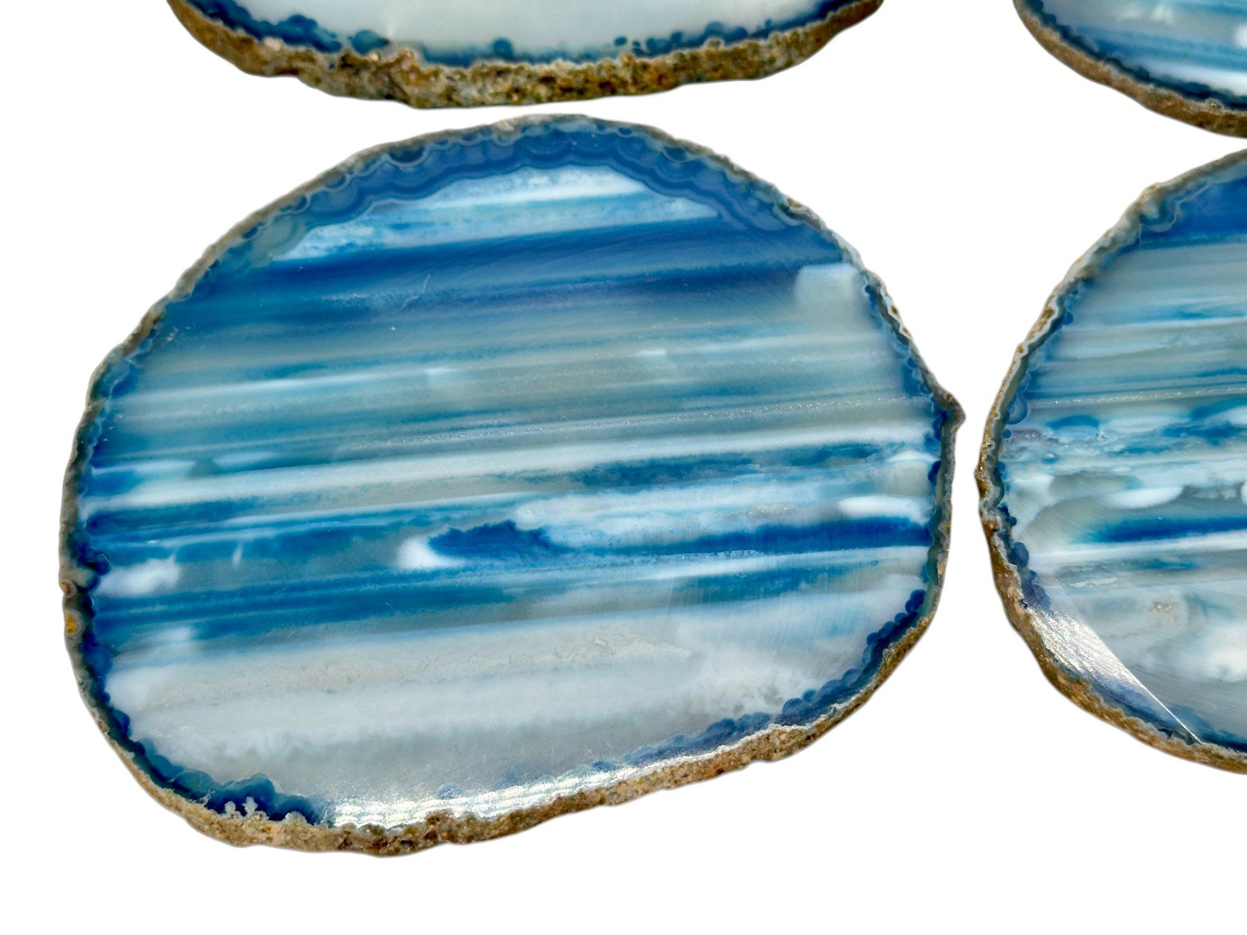Sottobicchieri: Ensemble unique de six sous-verres en agate bleue – Usato da Morges venduto da Novantica 3