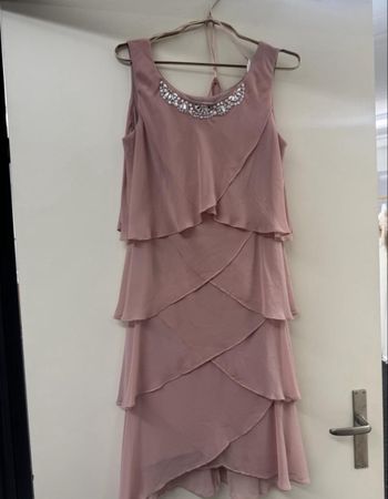 Festliches, rosa Abendkleid mit Jäckchen, Grösse 38