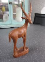 Mid Century Holzfigur Antilope, Gazelle , H=22cm