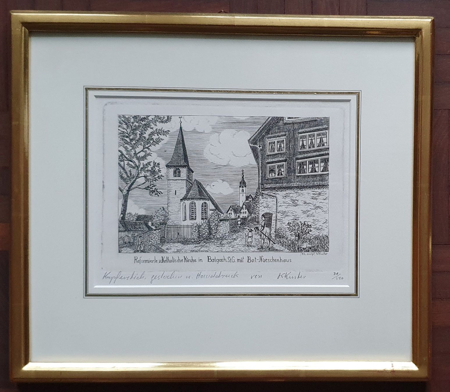 Incisioni: Bild von Balgach - Kupferstich von W.Kuster – Usato da Kreuzlingen venduto da Rschweiz1