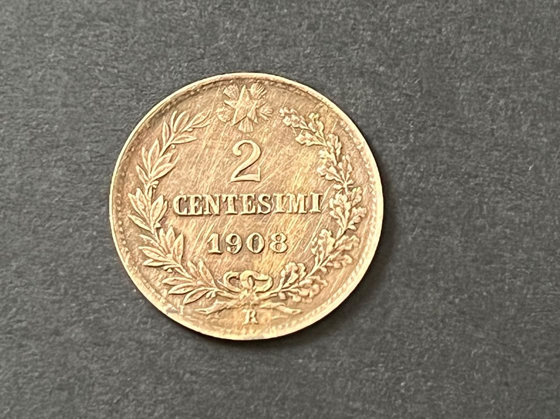 Tutti le monete: Italien 2 Centesimi 1908 Vittorio Emanuele – Usato da Neuenhof venduto da Mastermind-00 1