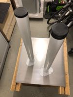 2 Tisch-Beine, Metall, weiss, Höhe 70cm, neuwertig