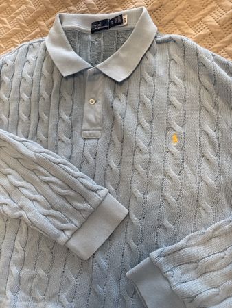 Polo Ralph Lauren oversized cropped sweater baby blue XL