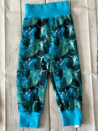 Einhorn Pumphose Mitwachshose Gr. 86/92 Neu