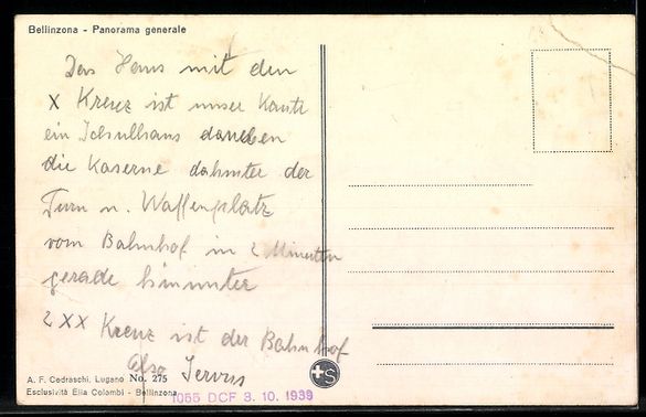 Cartoline postali: AK Bellinzona, Panorama generale – Usato da Berlin venduto da bartko-reher 1