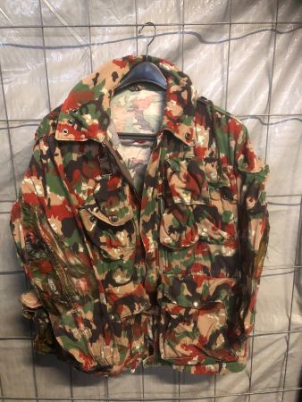 Schweizer Armee Kampfanzug 70 Jacke Gr.52 Swiss Camo Alpen