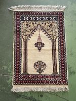 Orientteppich Gebetsteppich beige rot guter Zustand