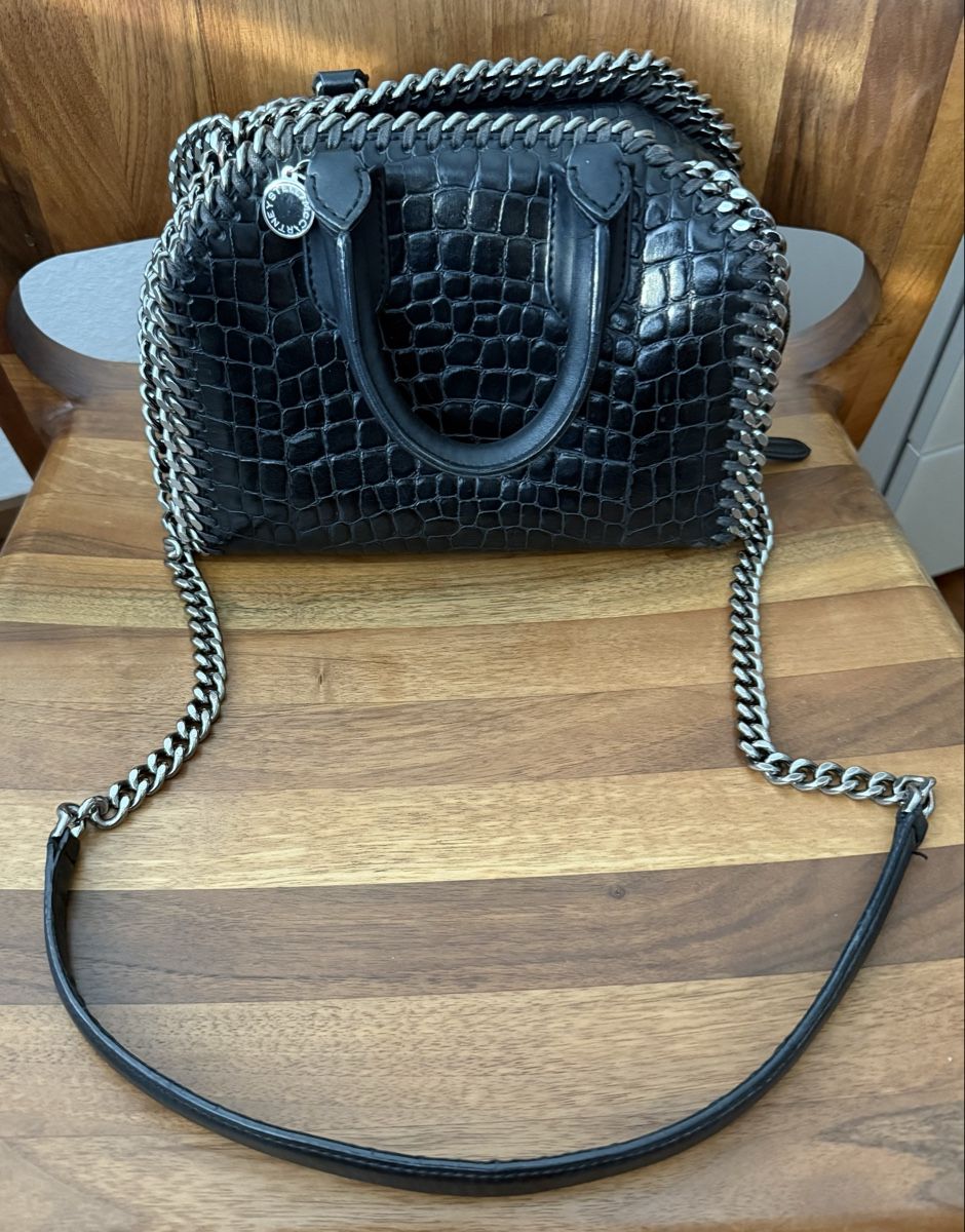 Stella McCartney Borse da donna: Stella McCartney Falabella Box Croc schwarz – Usato da Suhr venduto da blonde_rose 2