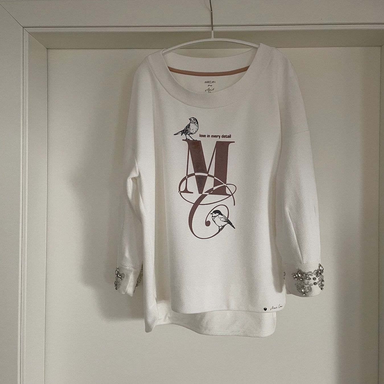 Marc Cain Maglioni & Felpe: MarcCain Shirt mit Strasssteinen off white S – Usato da Walde AG venduto da Flumsi66