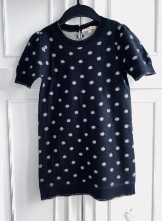 Bonpoint girls intarsia knit wool polka dot dress 8-10 Y