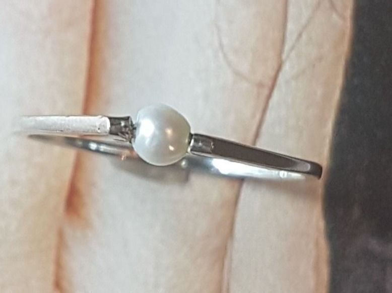 Anelli: Weissgold Perlenring 18 Karat Gold 750 – Nuovo (secondo la descrizione) da Unterägeri venduto da Altgoldschmuck 3