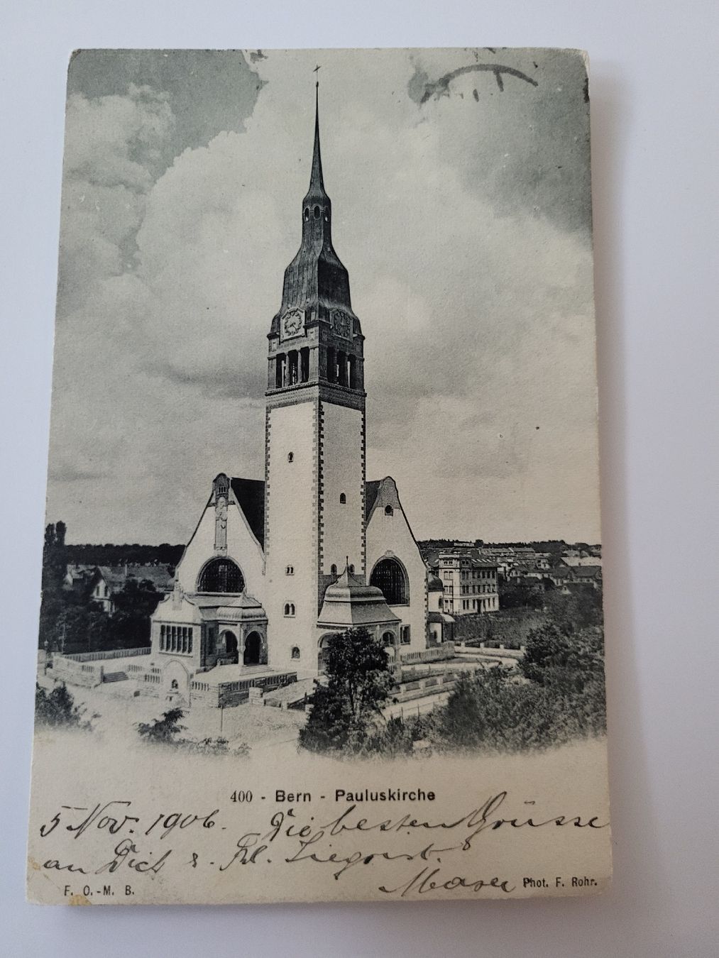 Cartoline postali: Ansichtskarte Bern Paulus Kirche 5 Nov 1906 RN – Usato da nunningen venduto da mic_88k2