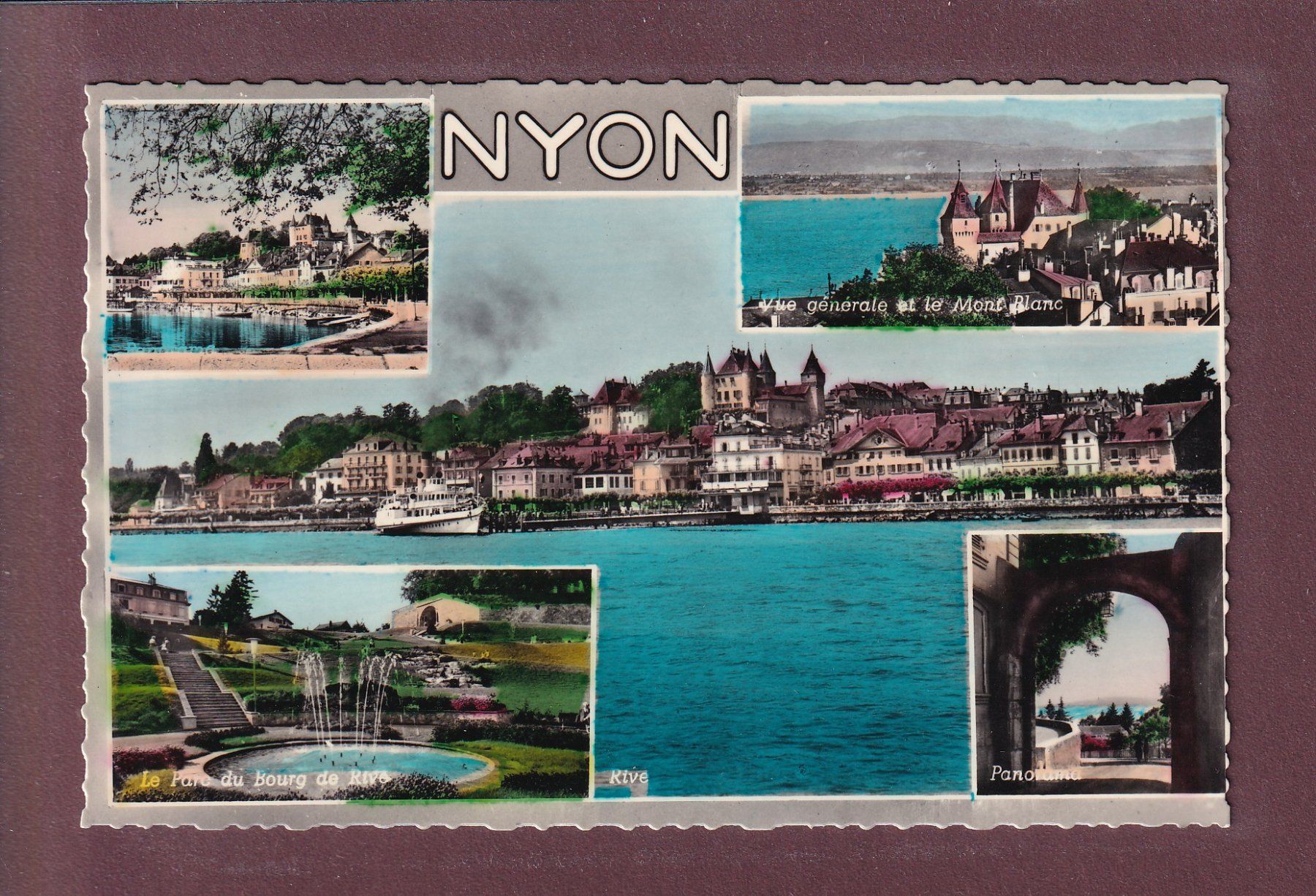 Cartoline postali: NYON - 5 images – Usato da Pully venduto da nicecards