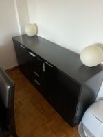 Grande commode/bahut moderne noir en bois