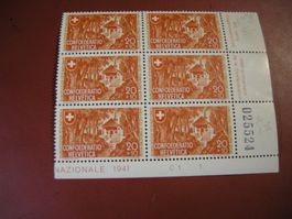 1941, 6er BLOCK LANDSCHAFTSBILDER, HOHLE GASSE, POSTFRISCH