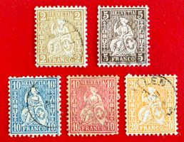 SITZENDE HELVETIA 30 31 32 (ST GALLEN) 37 38 AUS 1862 - 1867