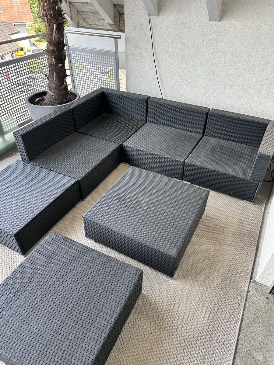 Sofas: Garten Lounge Set Polyrattan modulare Sofas. – Neu (gemäss Beschreibung) aus Kerzers von Chantalmeyer1111
