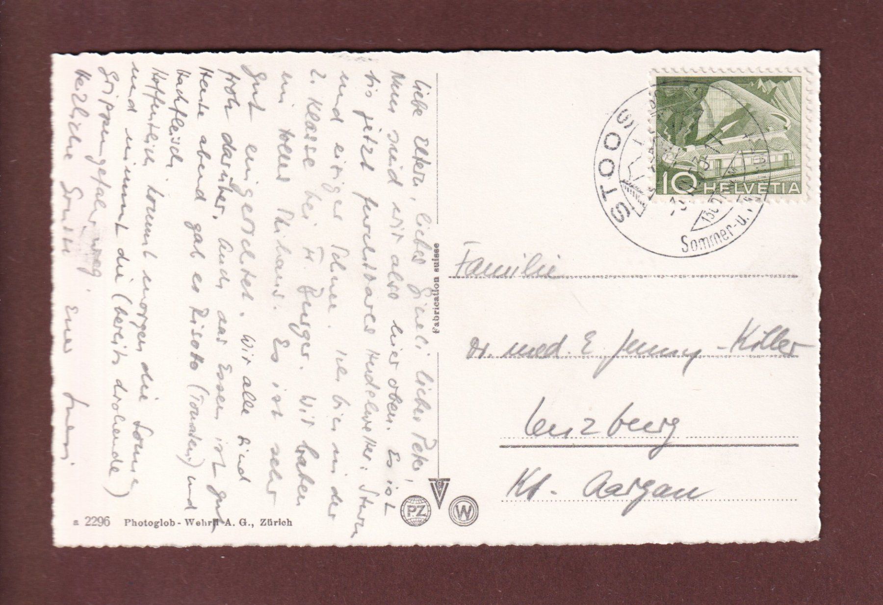 Cartoline postali: Kapelle STOOS - 1953 – Usato da Pully venduto da nicecards 1