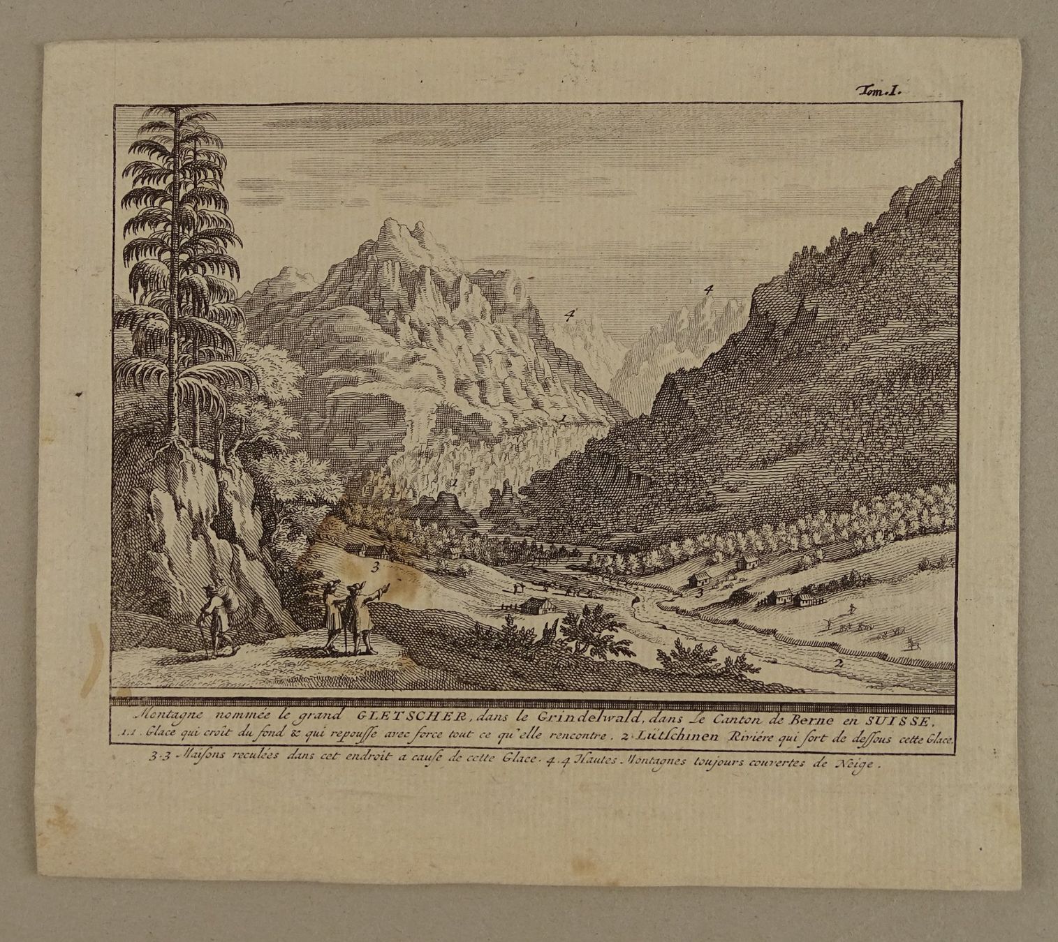 Stiche: GRINDELWALD GLETSCHER, KUPFERSTICH 1778 – Gebraucht aus Grüningen von Kartensammler