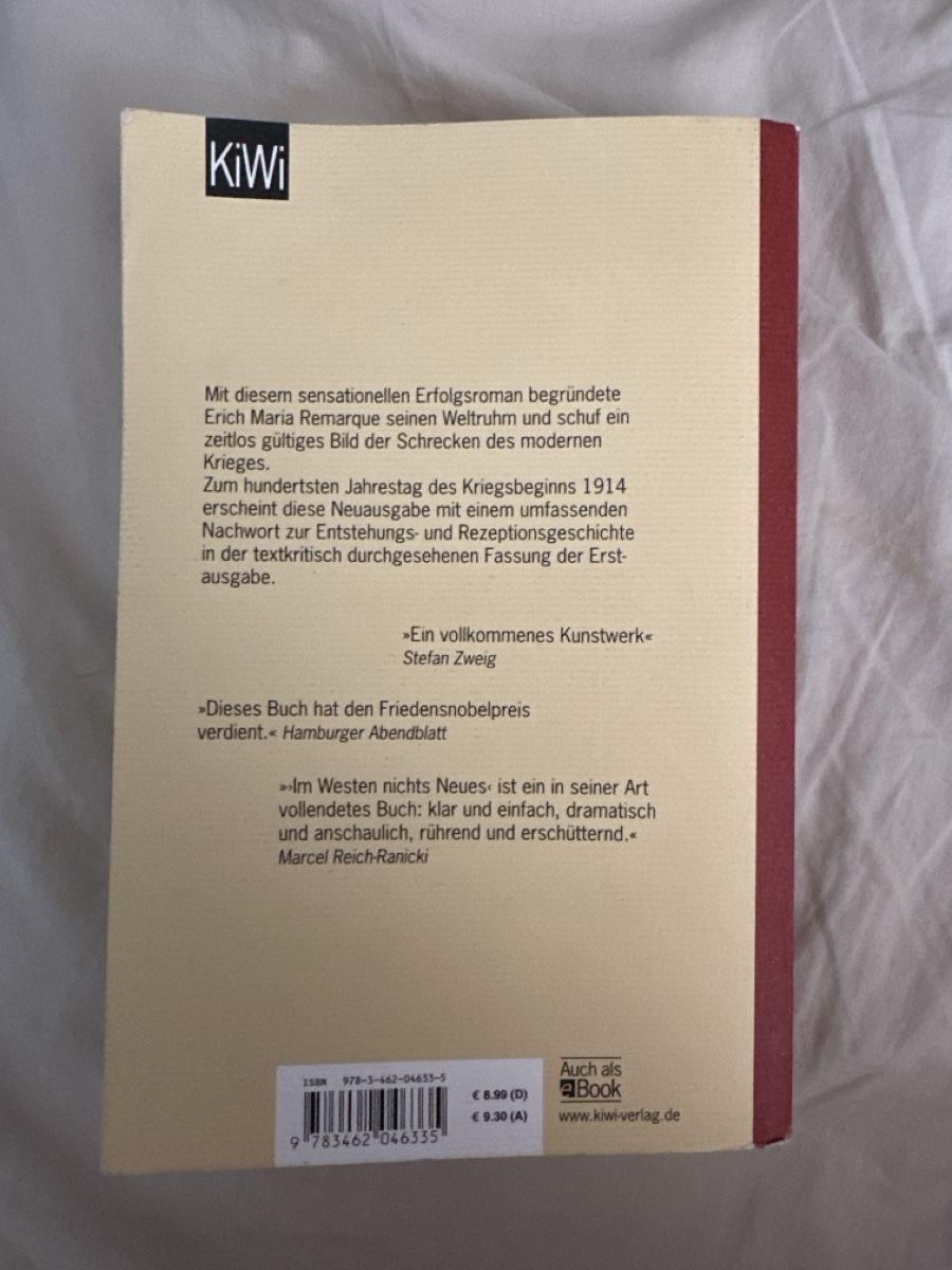 Libri: Im Westen nichts Neues – Nuovo (secondo la descrizione) da Mettmenstetten venduto da ali_rz8t 1