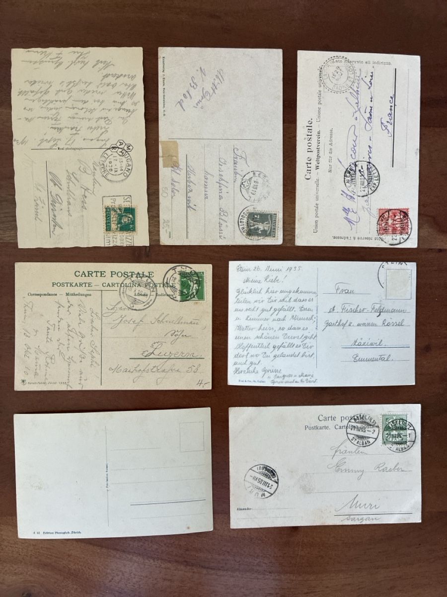 Cartoline postali: 15 Ansichtskarten Schweiz Überraschungs Paket 97 – Usato da Oftringen venduto da Cla.vD.74 1