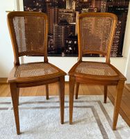 2er Set Stühle, Holz, Wiener Geflecht