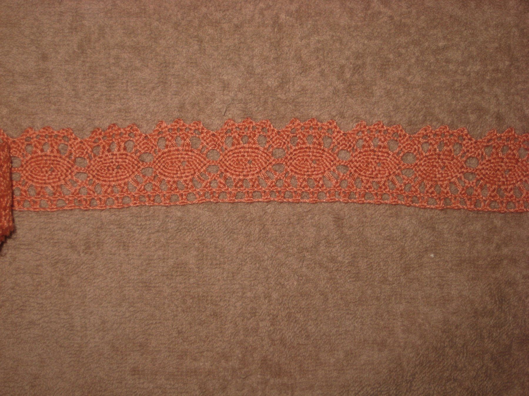 Stoffe: Häkelspitze Baumwollgemisch terracotta 3cm breit – Neu und originalverpackt aus Füllinsdorf von Schlupp 1