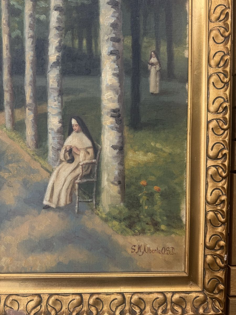 Dipinti: Originales Ölgemälde "Klostergarten" S.M.Alberta O.S.B. – Nuovo (secondo la descrizione) da Siebnen venduto da Suisse___1291 1