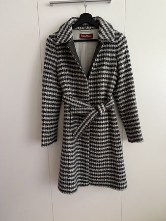 Max Mara Wool Coat - Houndstooth Pattern - Size 34