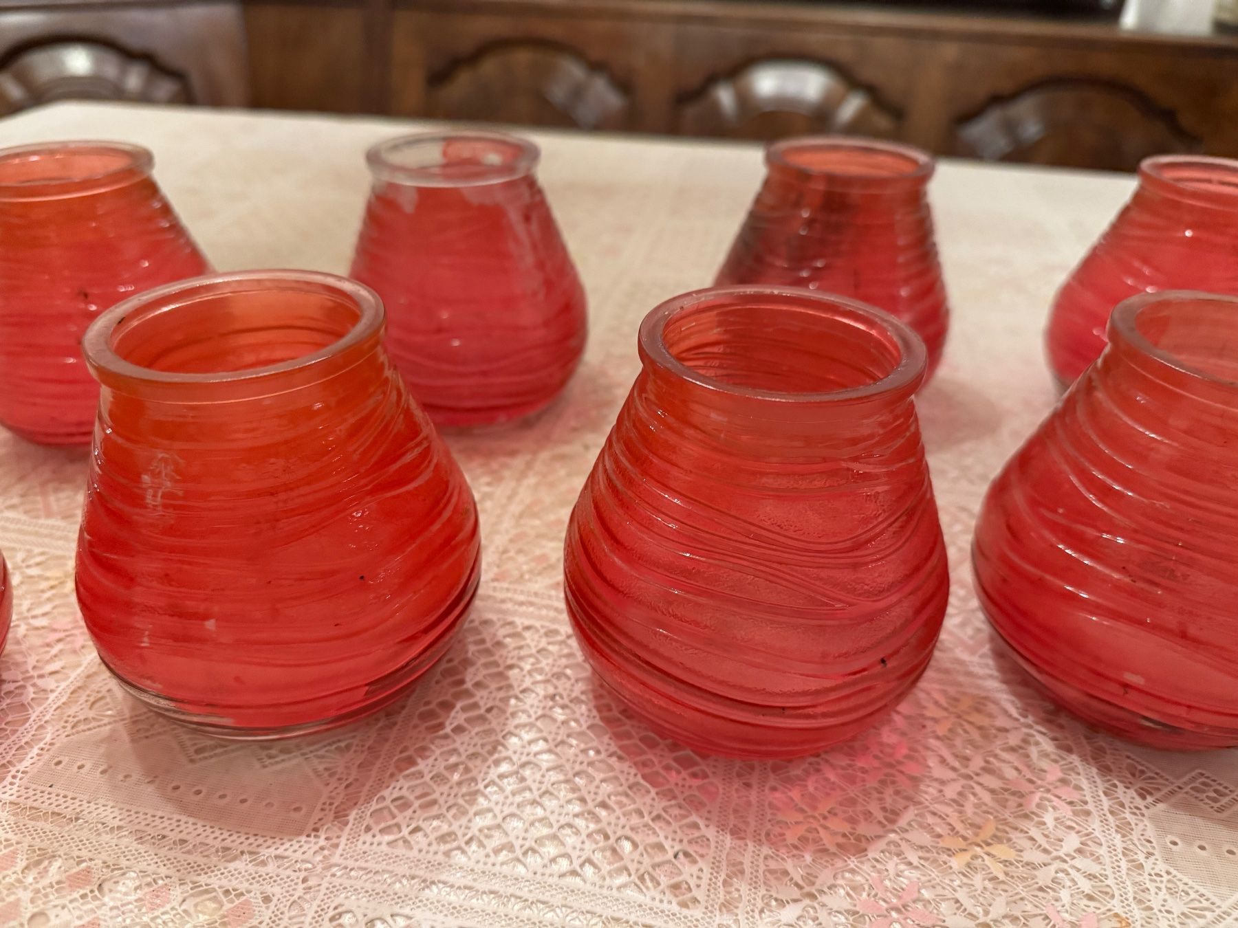 Portacandele: 8 rote  Teelichthalter, Windlichter, Glas gebraucht – Usato da Winterthur venduto da sportdisco2 4
