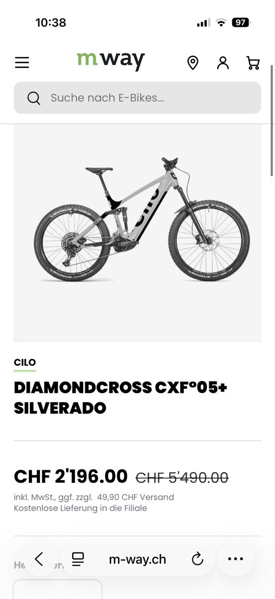 Cilo Biciclette: Cilo Diamontcross E-Mountainbike  – Usato da Schönenwerd venduto da Ale46. 1