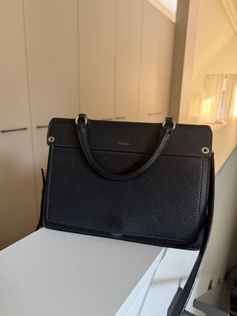 Furla Genuine Leather Black Bag - Great Condition!