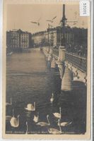 Geneve - Le pont du Mont Blanc et les cygnes