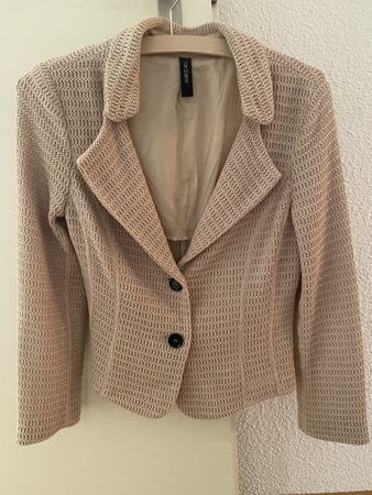 MARC CAIN Blazer in Geflecht Optik Grösse Size 2 Farbe Camel