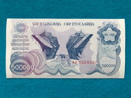 Jugoslawien 1989 - 500000 Dinara aUNC-UNC - AA0029060