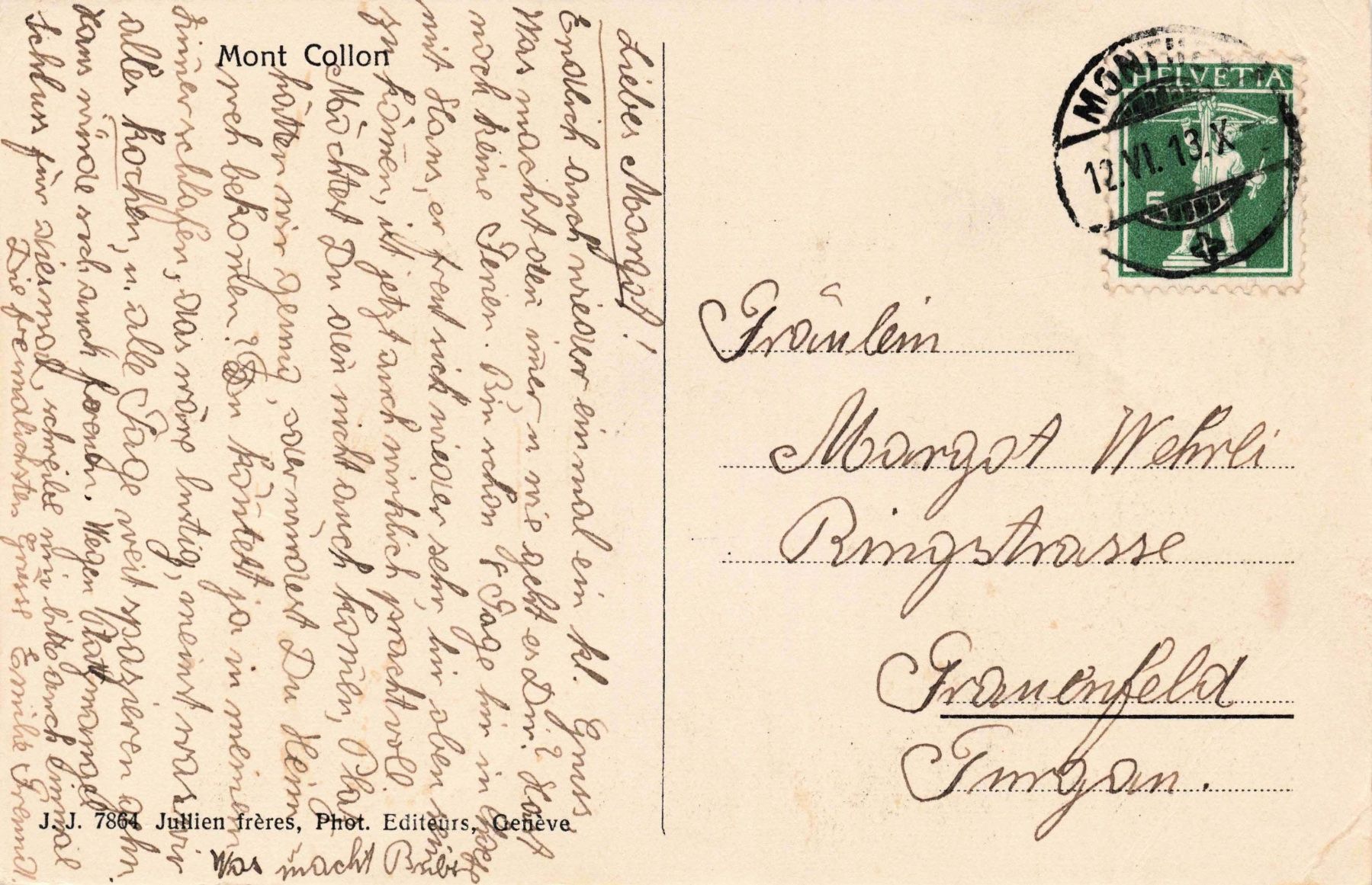 Cartoline postali: Mont collorr Kühe mucche – Usato da Biasca venduto da Blenio71 1