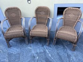 3 sedie in Vimini