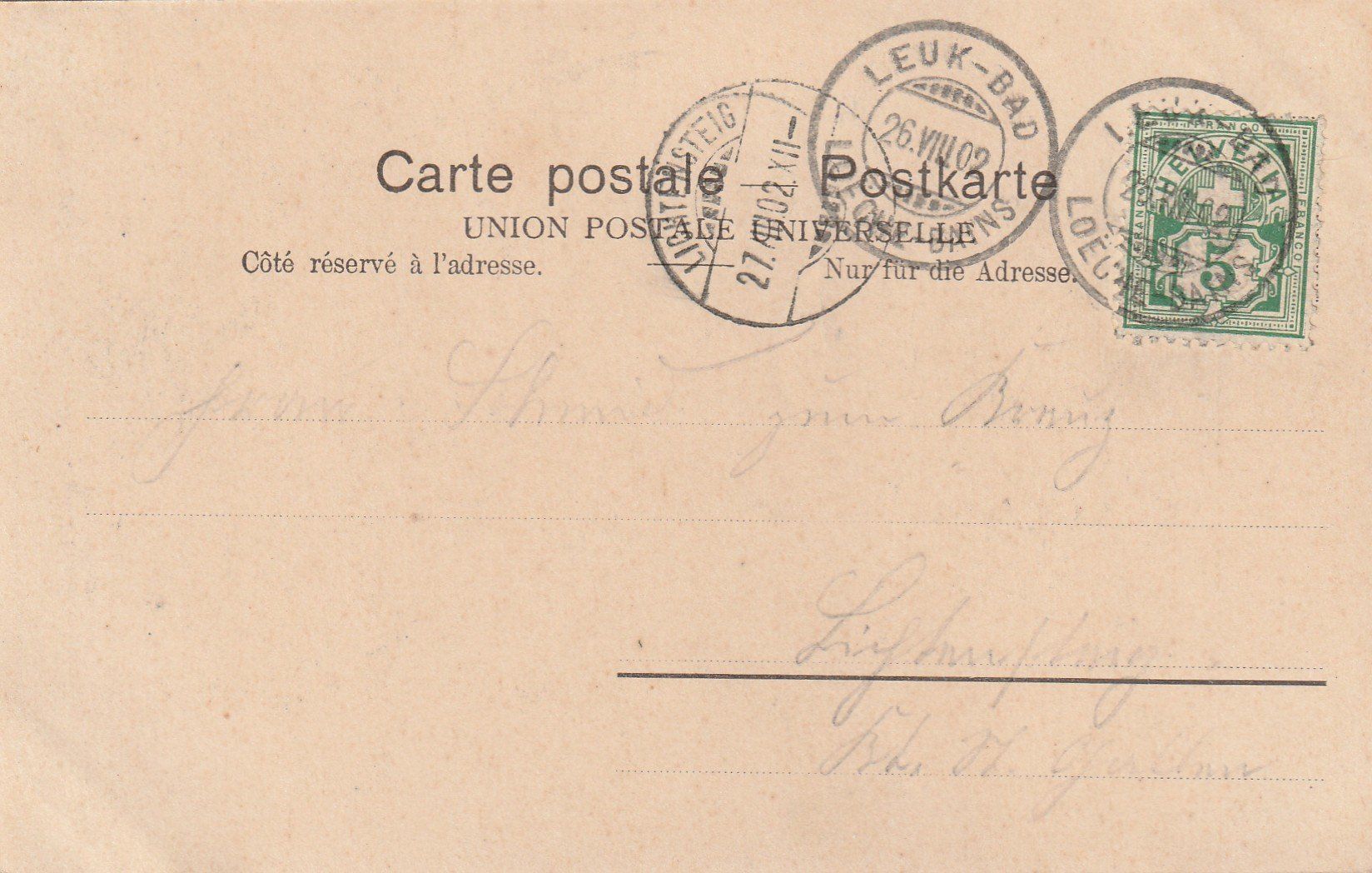 Cartoline postali: Alte Ansichtskarte Brigue , Schweiz, 1902, mit Stempel 1902 – Usato da Rupperswil venduto da Ema10 1